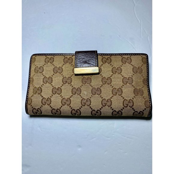 Gucci Handbags - GUCCI Canvas Jaquard and Leather GG Double Hook Wallet 212089